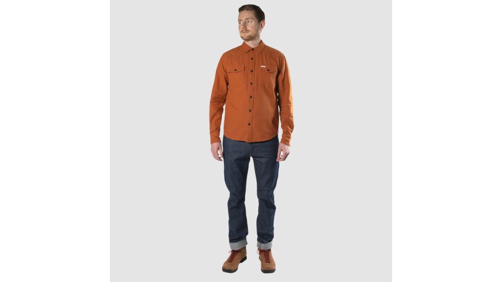 Topo Designs Mountain Solid Shirt - Men's,Twill Flannel, Straight Fit, Clay, X-Large TDMMSSLF19CLXL