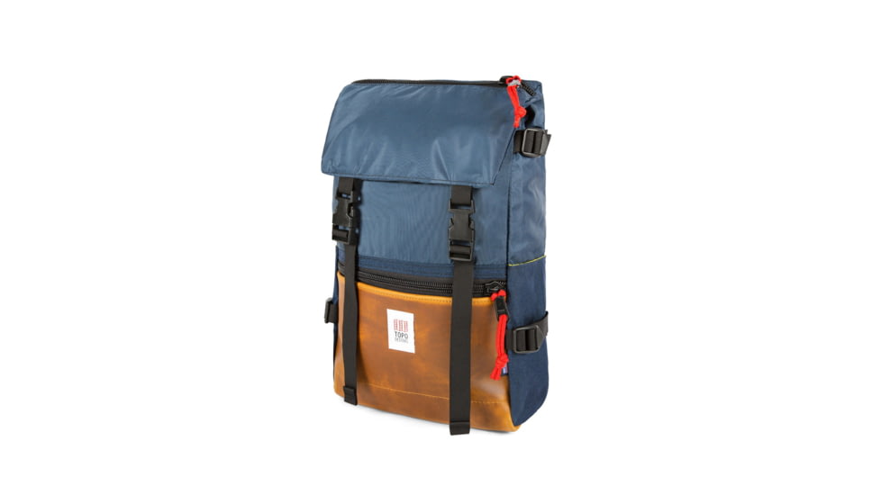 Topo Designs Rover Pack Leather, Navy/Brown, 20L, 4435541131317