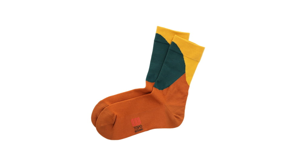 Topo Designs Sport Socks - Mens, Brick/Green, 4435306479669