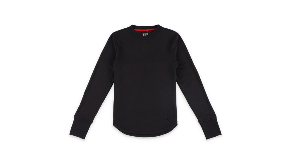 Topo Designs Tech Knit Tee Long Sleeve - Womens, Black, XS, 6668489752629