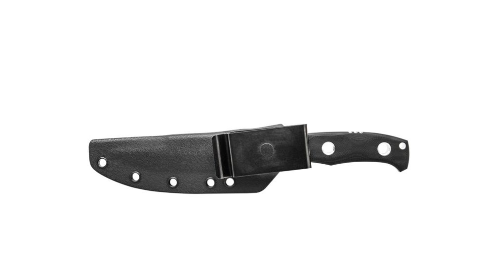 Tops Knives Al Mar Mini Sere Operator, Fixed Blade Knif, 4 in, Tumble Blade Finish, 154cm RC 58-60 Cryo Treated Steel, Black G10 Handle AMAR-01