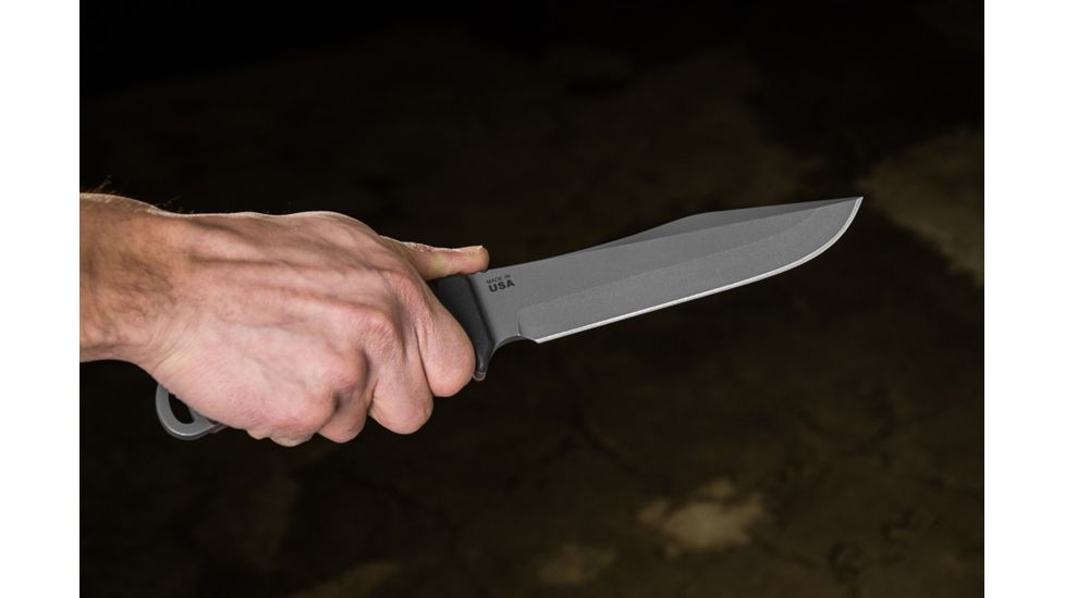 Tops Knives Apache Dawn Rockies Edition Fixed Blade Knife, 6.75 in, Tumble Blade Finish, 1095 RC 56-58 Steel, Black G10 Handle APAD-02