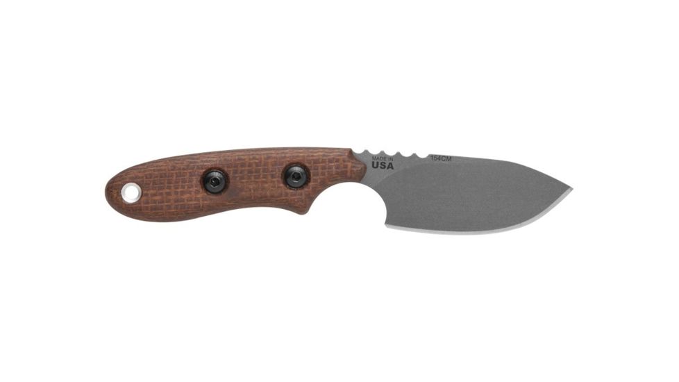 TOPS Knives Bull Trout Fixed Blade Knife, 6.50in, Tumble Finish, Chocolate Leather BLTT-01