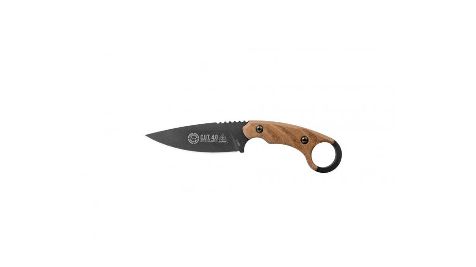 Tops Knives C.U.T 4.0 Fixed Blade Knife, Brown, 4.25in, CUT-40