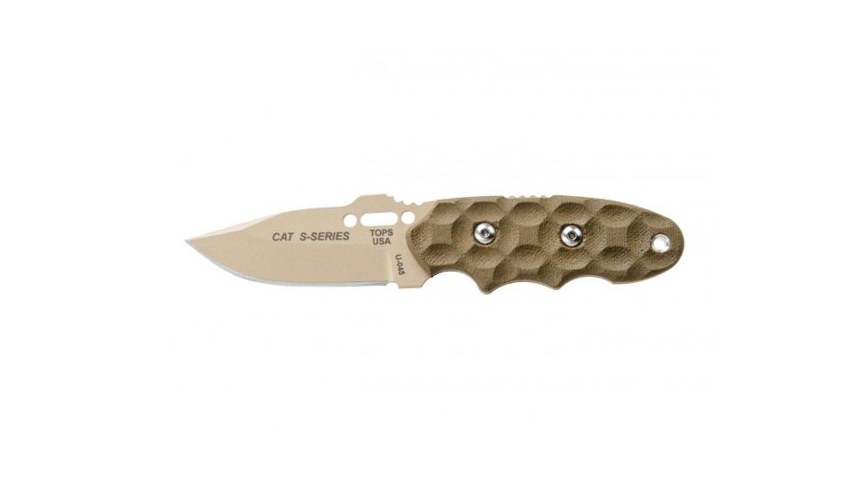 Tops Knives CAT #200 S-Series Fixed Blade Knife, Green Canvas, 3.25in, 200S-04