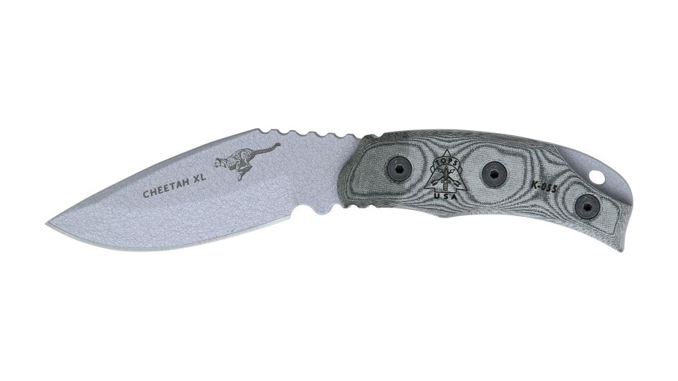 Tops Knives CheetahBlack linen micart Handle TP262