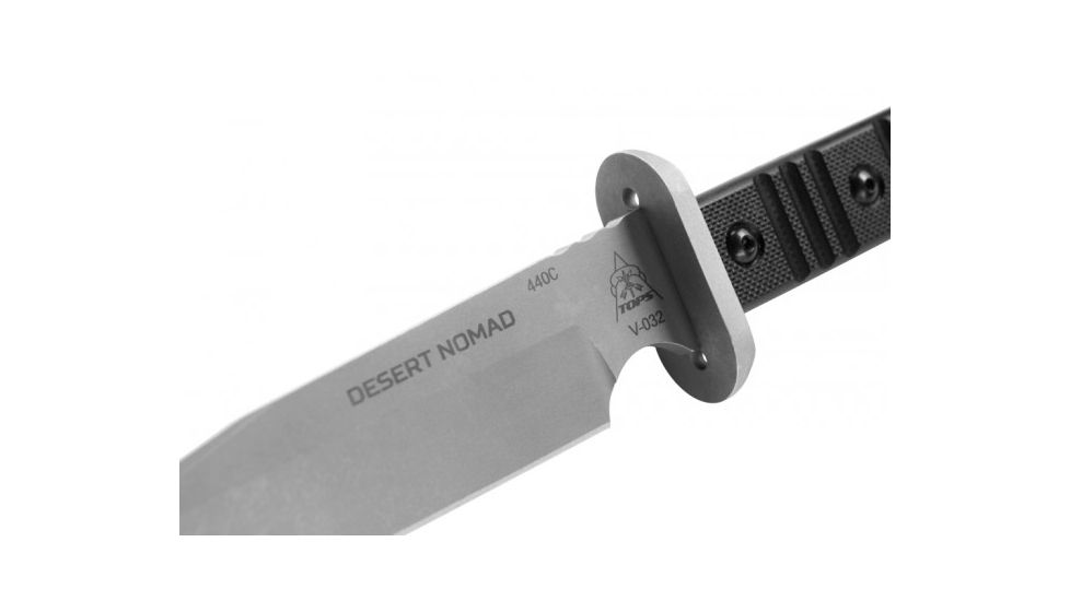 Tops Knives Desert Nomad Fixed Blade Knife, w/G10 handle, Black, 6.5in, DMAD-01