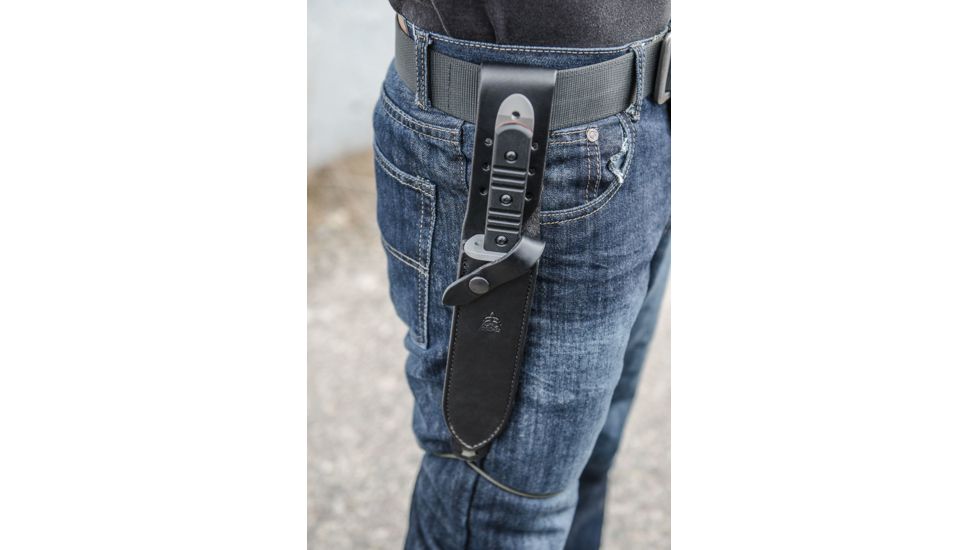 Tops Knives Desert Nomad Fixed Blade Knife, w/G10 handle, Black, 6.5in, DMAD-01