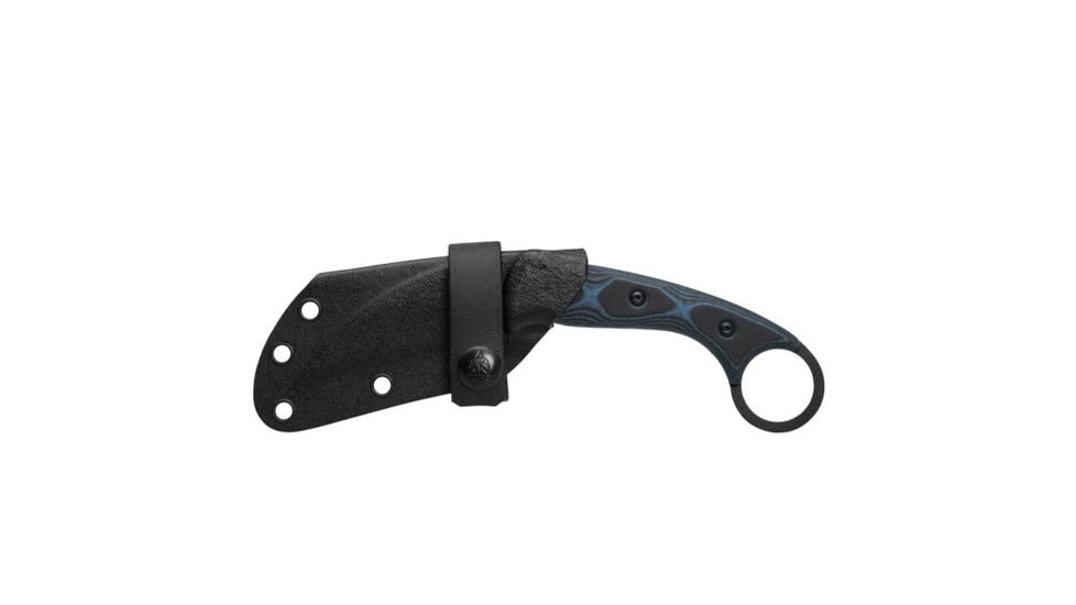 TOPS Knives Devil's Claw 2 Fixed Blade Knife, 3.13in, 1095 Carbon Steel Blade, Blue/Black G10 Handle, DEVCL-02