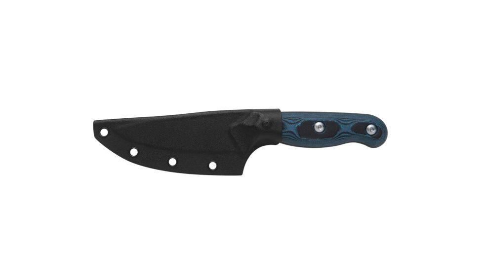 TOPS Knives Dicer 3 Paring Kitchen Knife, 3.5in, CPM S35Vn Steel, Drop Point, Black Canvas Micarta/Blue-Black G10 Handle DCR3-01