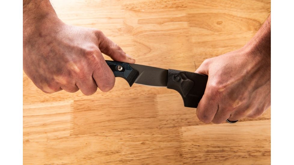 TOPS Knives Dicer 3 Paring Kitchen Knife, 3.5in, CPM S35Vn Steel, Drop Point, Black Canvas Micarta/Blue-Black G10 Handle DCR3-01