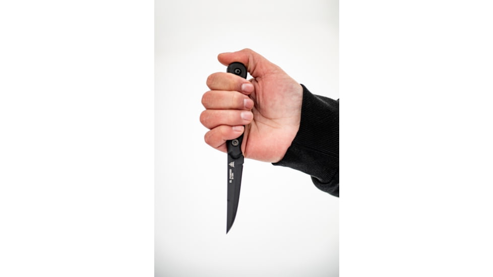 TOPS Knives El Pionero Blackout Edition Fixed Blade Knife, 3.38in, 1095 Steel, Spear Point, Black G10 Handle, ELPO-03