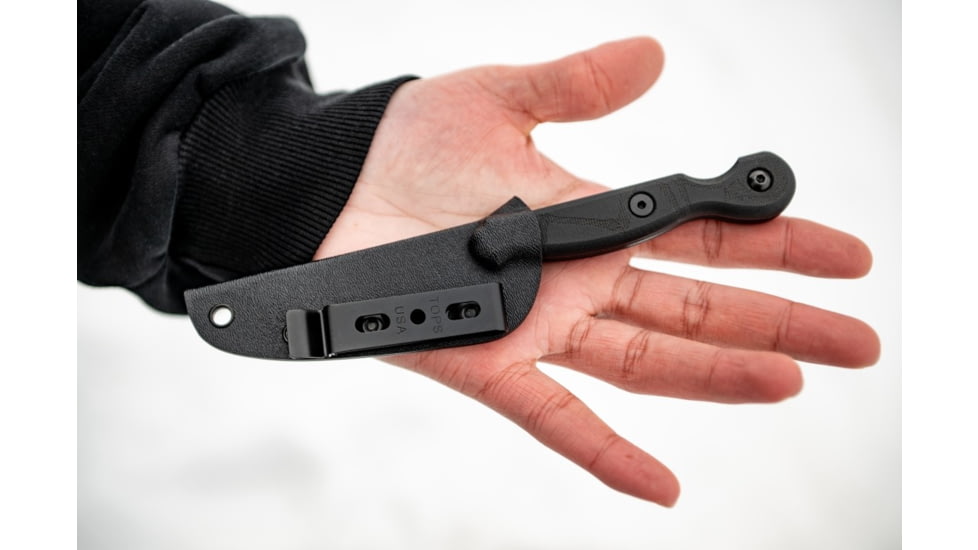 TOPS Knives El Pionero Blackout Edition Fixed Blade Knife, 3.38in, 1095 Steel, Spear Point, Black G10 Handle, ELPO-03