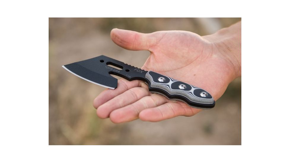 Tops Knives FDX Mini Axe 18 Fixed Blade Knife, Black, 2.75in, FDX-18