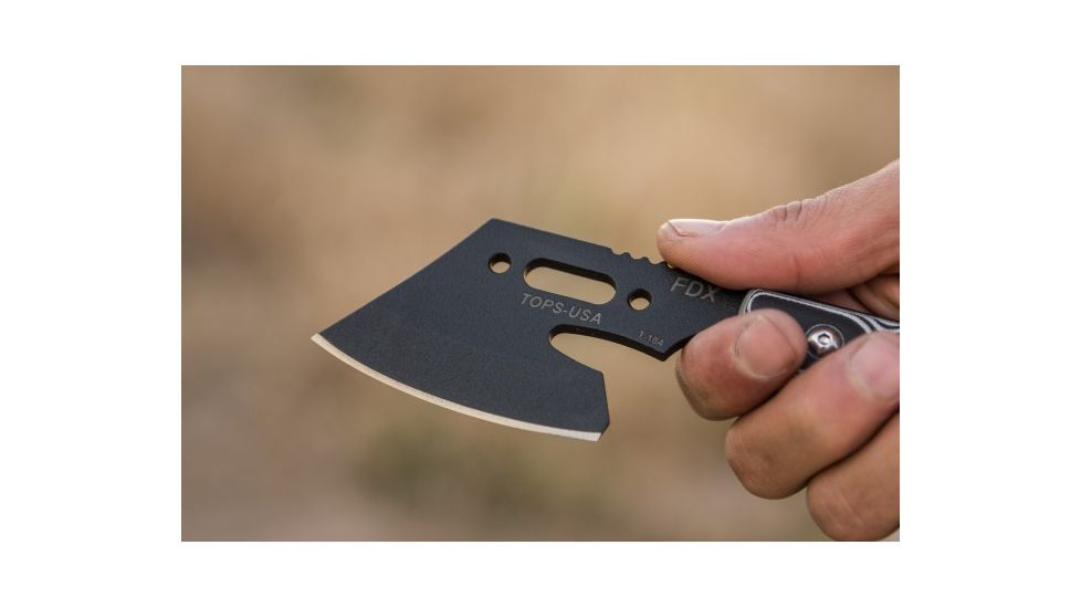 Tops Knives FDX Mini Axe 18 Fixed Blade Knife, Black, 2.75in, FDX-18