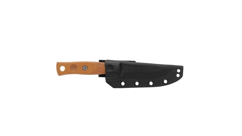 TOPS Knives Fieldcraft 3.5 Fixed Blade Knife, 3.75in, 1095 RC 56-58 Steel Blade, Tan Canvas Micarta Handle, MBROS-01