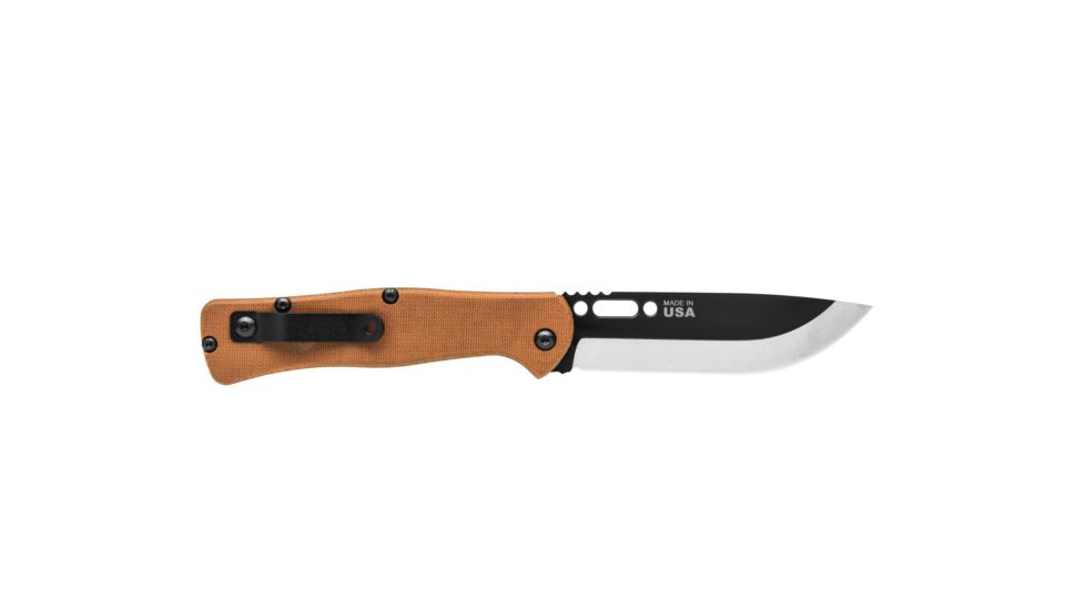 Tops Knives Fieldcraft Folder Knife, w/sheath, Brown, FCF-01