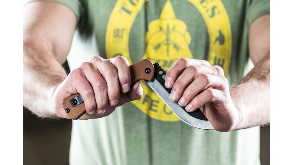 Tops Knives Fieldcraft Folder Knife, w/sheath, Brown FCF-01