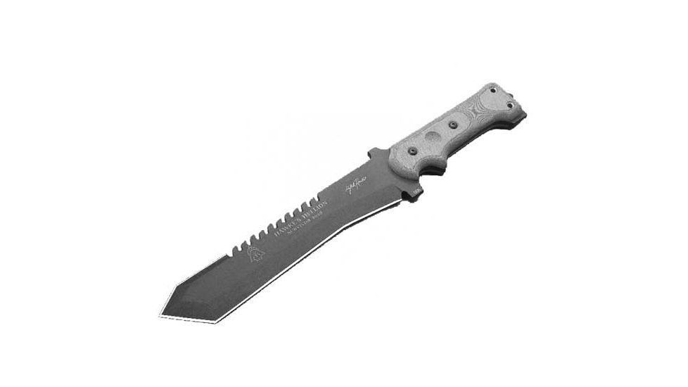 Tops Knives Hawke's Hellion Survivor 2020, Micarta Handle, Blk. Blade TKHKH-2020