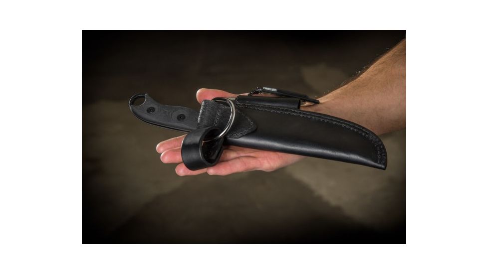 Tops Knives Hunters of Gunmen Fixed Blade Knife, Black, 4.38in, HOG-4.5