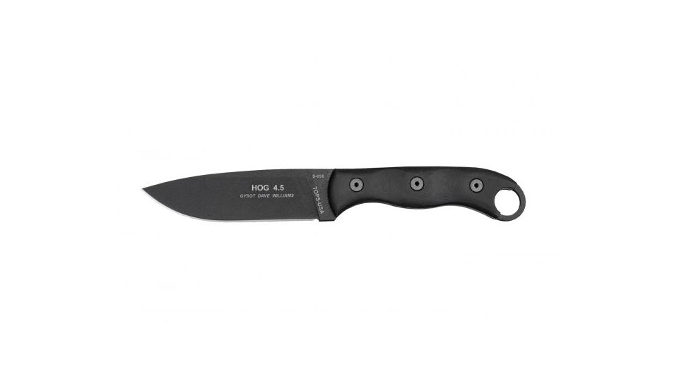Tops Knives Hunters of Gunmen Fixed Blade Knife, Black, 4.38in, HOG-4.5