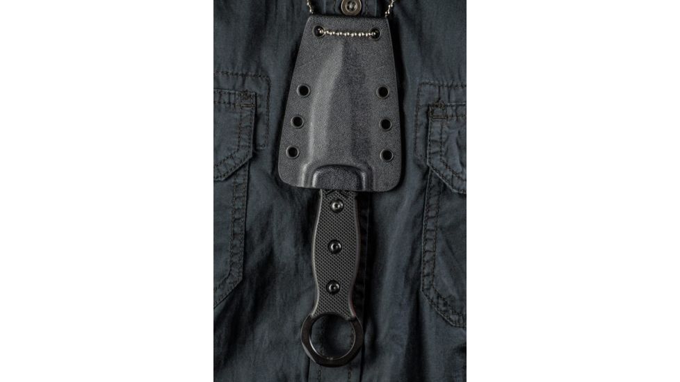 Tops Knives I.C.E. Dagger Fixed Blade Knife, w/beta loops, Black, 3in, ICED-02