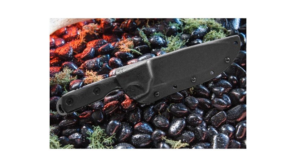 Tops Knives Idaho Hunter Fixed Blade Knife, Snake River Edition, Black, 4.75in, TIH-03