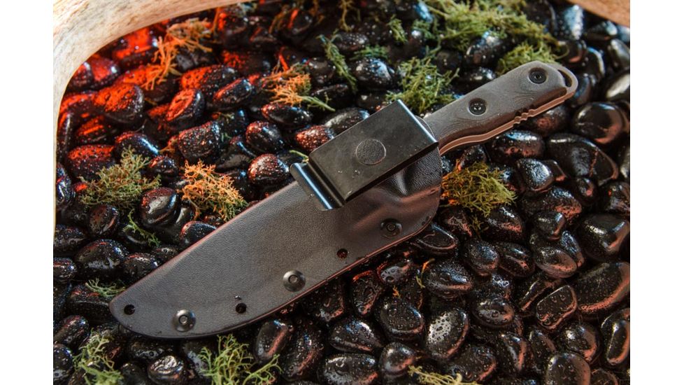 Tops Knives Idaho Hunter Fixed Blade Knife, Snake River Edition, Black, 4.75in, TIH-03