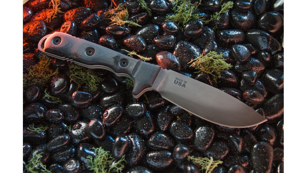 Tops Knives Idaho Hunter Fixed Blade Knife, Snake River Edition, Black, 4.75in, TIH-03