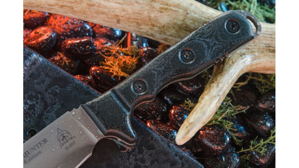 Tops Knives Idaho Hunter Fixed Blade Knife, Snake River Edition, Black, 4.75in, TIH-03