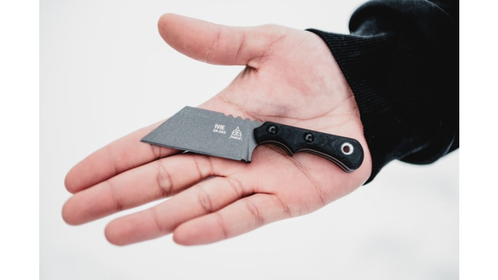 TOPS Knives Ivie 2.5in Fixed Blade Knife, 1095 Steel, Wharncliffe, Black Canvas Micarta, IV-02