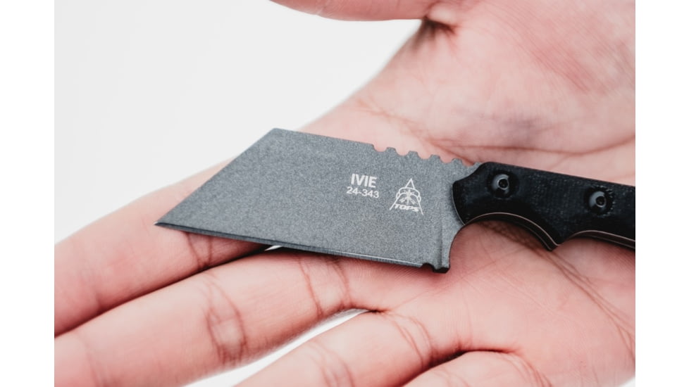 TOPS Knives Ivie 2.5in Fixed Blade Knife, 1095 Steel, Wharncliffe, Black Canvas Micarta, IV-02