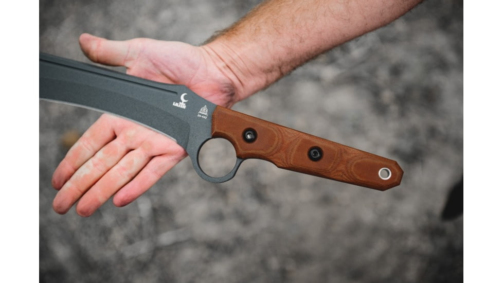 TOPS Knives Lilith 14 in Fixed Blade Knife, Steel, Tan Canvas Micarta, Black Kydex, LTH-01