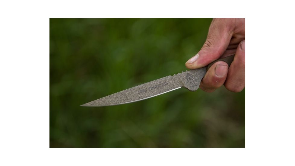 Tops Knives Lions Toothpick Fixed Blade Knife, Tan, 4in, TOOTH-01