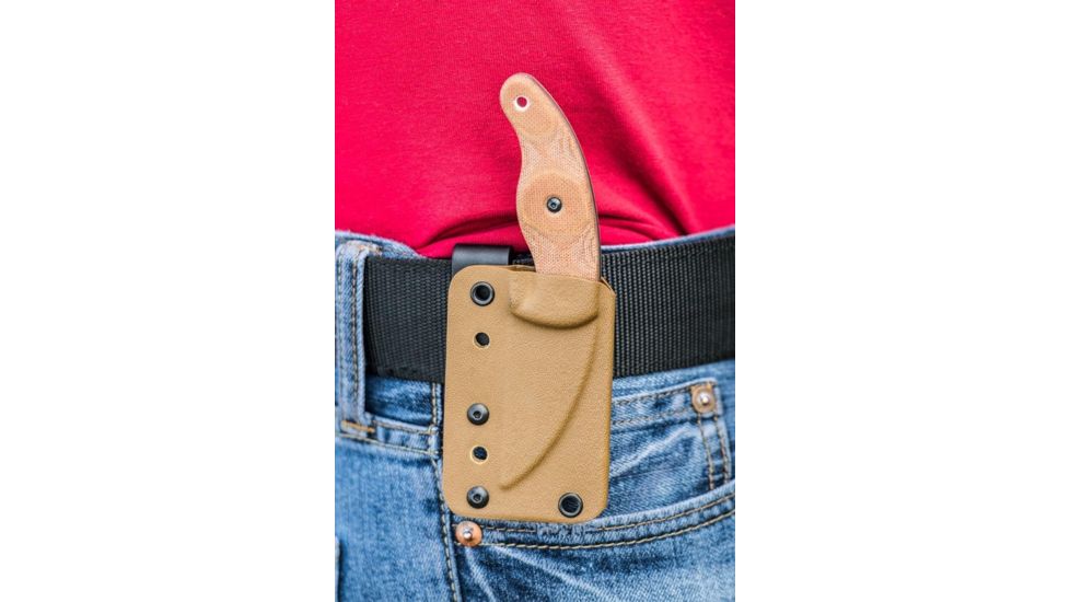 Tops Knives Little Bugger Fixed Blade Knife, Tan, 2.38 in LILB-01