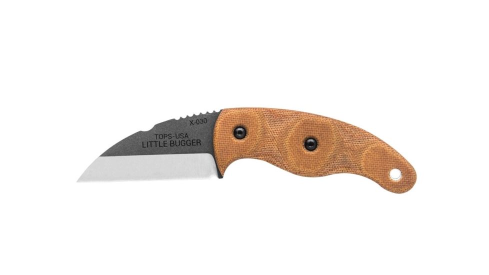 Tops Knives Little Bugger Fixed Blade Knife, Tan, 2.38 in LILB-01