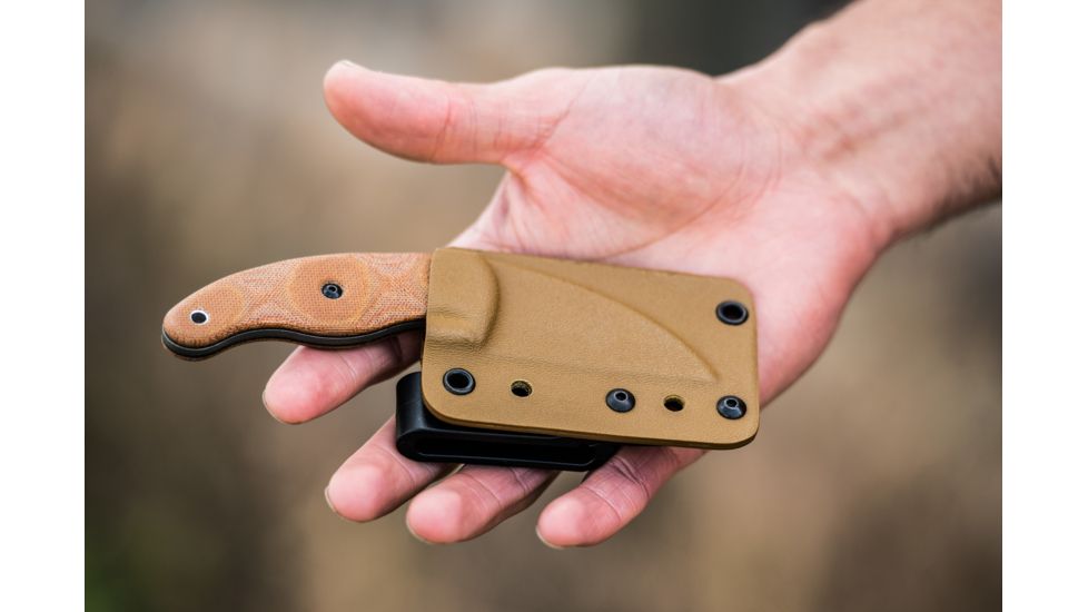 Tops Knives Little Bugger Fixed Blade Knife, Tan, 2.38 in, LILB-01