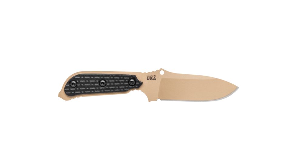 Tops Knives Mil-Spie3 Elite Fixed Blade Knife, Black, 4in, MIL3-Elite-BLM