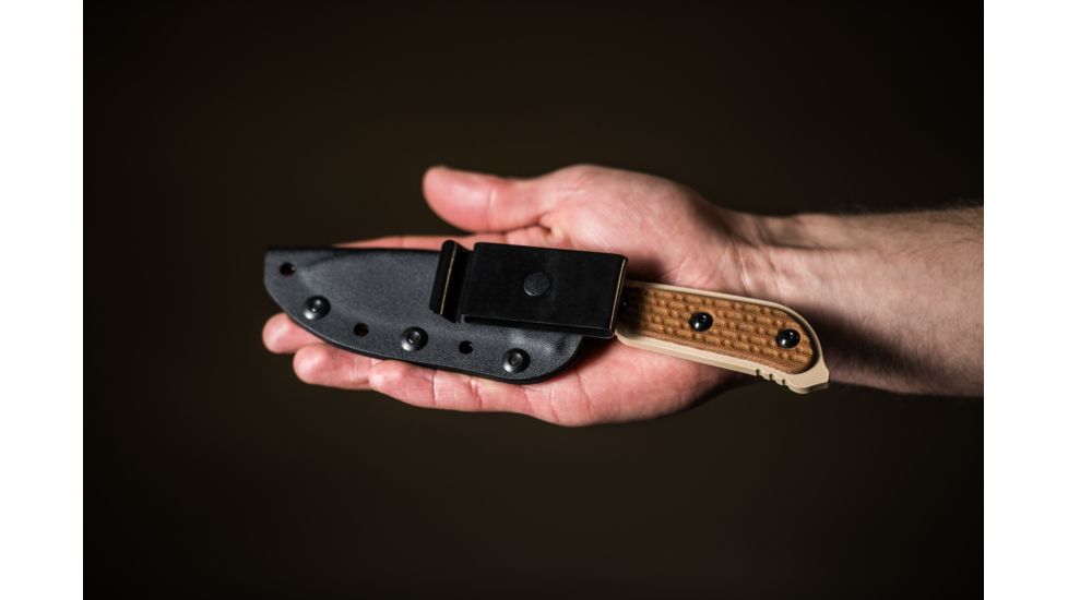 Tops Knives Mil-Spie3 Elite Fixed Blade Knife, Tan, 4in, MIL3-Elite-Tan