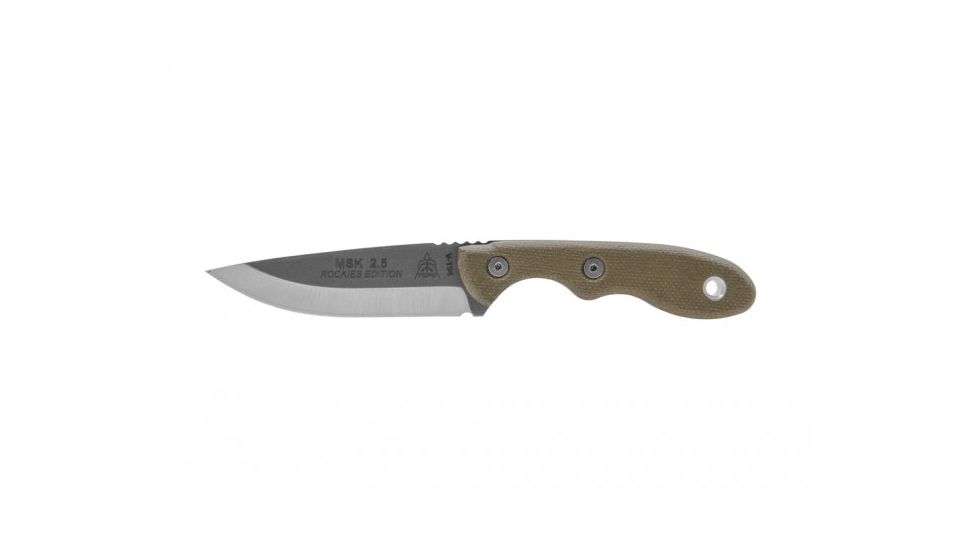 Tops Knives Mini Scandi Rockies Edition Fixed Blade Knife, Brown, 3in, MSK-TBF
