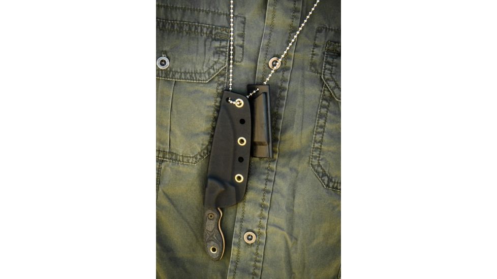 Tops Knives Mini Scandi Survival Fixed Blade Knife, Black, 3in, MSK-SURV