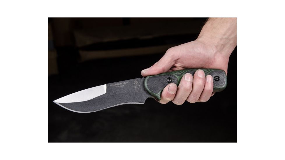 Tops Knives Mountain Lion Fixed Blade Knife, Green, 5.5in, MTLN-01