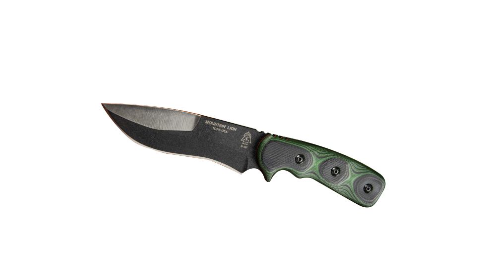 Tops Knives Mountain Lion Fixed Blade Knife, Green, 5.5in, MTLN-01