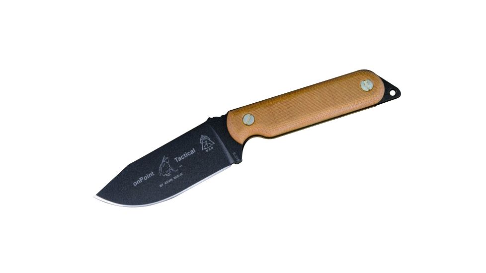 Tops Knives On Point Tactical Fixed Blade Knife, Brown, 4in, ONPT-01