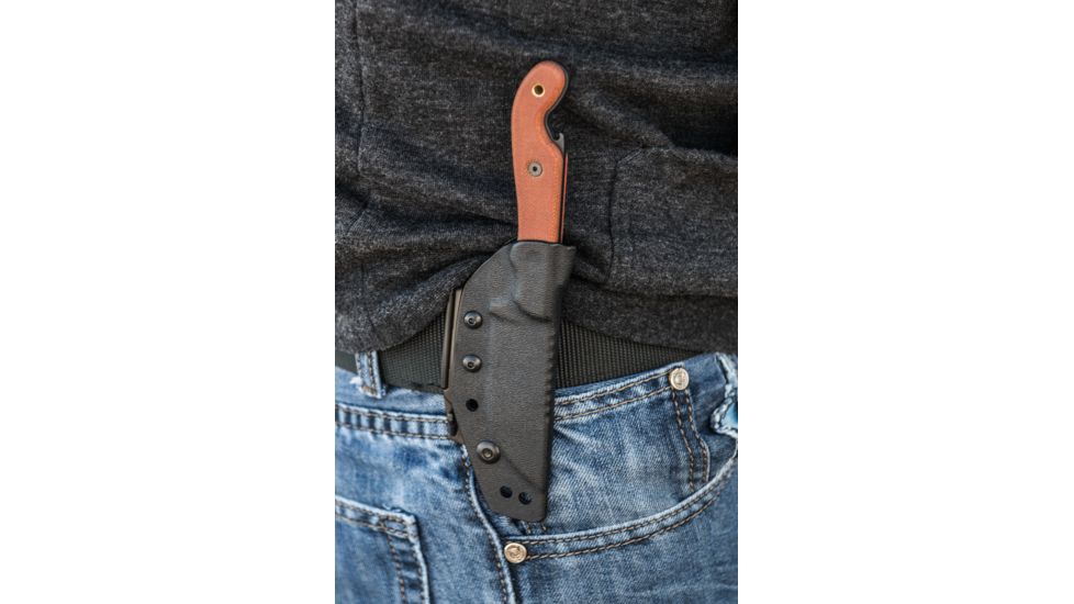 Tops Knives Pit Stop 3 Fixed Blade Knife,3in,Carbon Steel Blade,Tan Canvas Micarta Handle TPPSK01