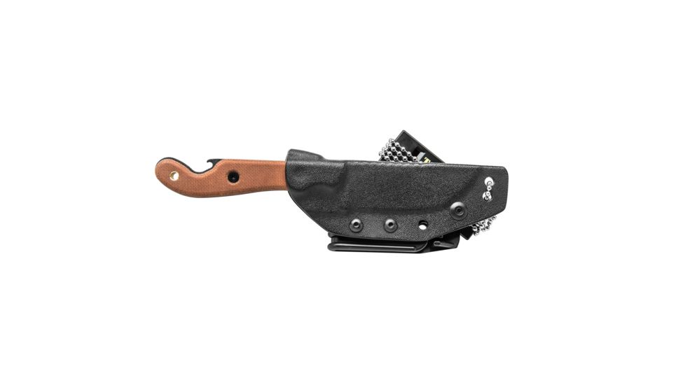 Tops Knives Pit Stop 3 Fixed Blade Knife,3in,Carbon Steel Blade,Tan Canvas Micarta Handle TPPSK01