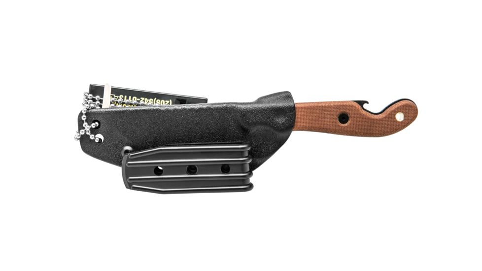 Tops Knives Pit Stop 3 Fixed Blade Knife,3in,Carbon Steel Blade,Tan Canvas Micarta Handle TPPSK01