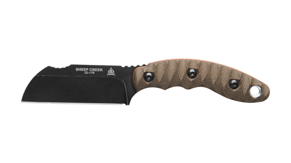 TOPS Knives Sheep Creek Knife, 3.75in, 154CM, Fixed Blade, Green w/ Tan liner, SPCK-01