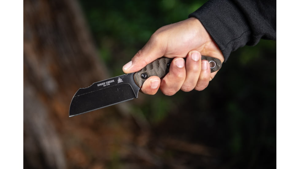 TOPS Knives Sheep Creek Knife, 3.75in, 154CM, Fixed Blade, Green w/ Tan liner, SPCK-01