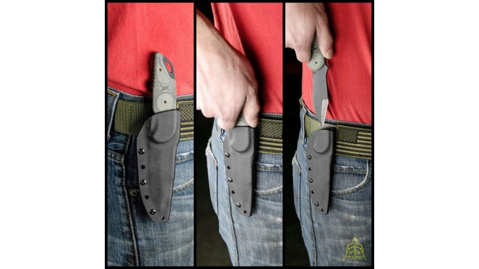 Tops Knives Sneaky Pete Fixed Blade Knife, Gray, 3.63in, SP-03
